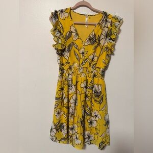 Yellow Floral Petite Dress, PM
